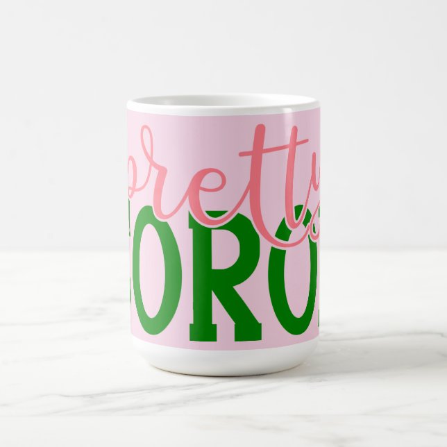 AKA Inspiried Pink and Green Pretty Soror  Coffee Mug (Center)