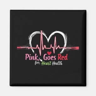 Aka Pink Goes Red Heart Health Awareness Costume F Magnet