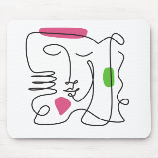 AKA Pink & Green Line Art Mouse Pad