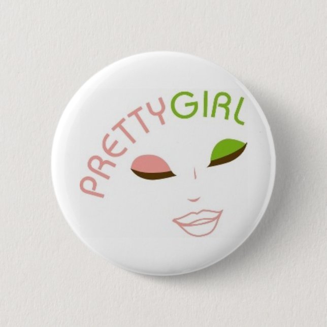 AKA Pretty Girl 2 Inch Round Button (Front)