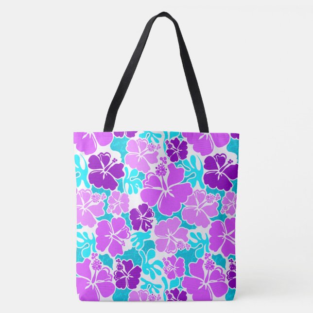 Akahai Hawaiian Hibiscus Tropical Floral Beach sac (Devant)