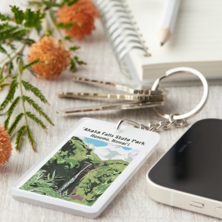 Akaka Falls Hawaii Waterfall Tropical Personalized Keychain