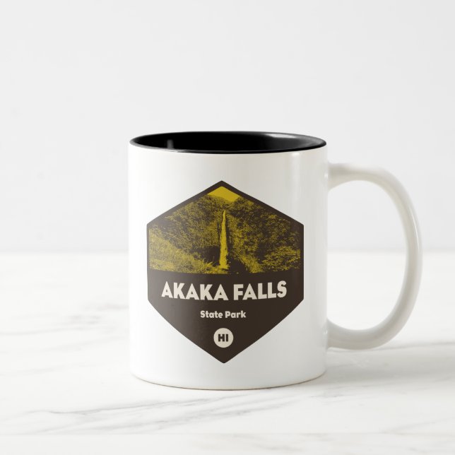 Akaka Falls State Park Hawaii Two-Tone Coffee Mug (Right)
