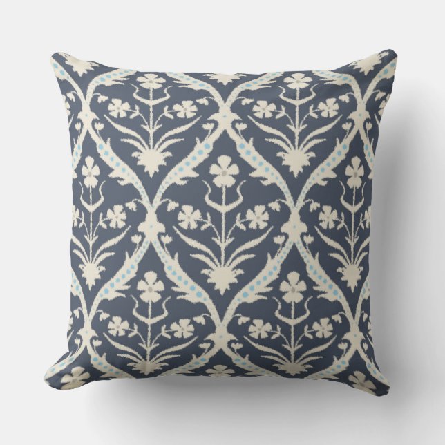 Akash trellis ikat throw pillow (Front)
