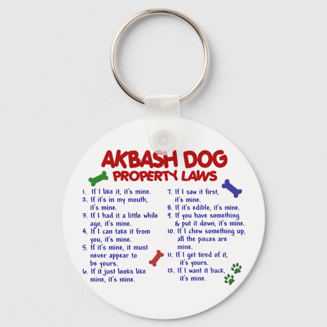 AKBASH DOG Property Laws 2 Keychain (Front)