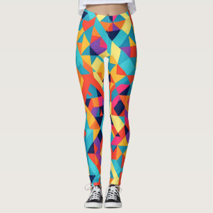 Akbash Geometric Colourful Personalized Pattern Leggings
