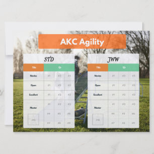 AKC Agility Master STD & JWW Titles Tracker