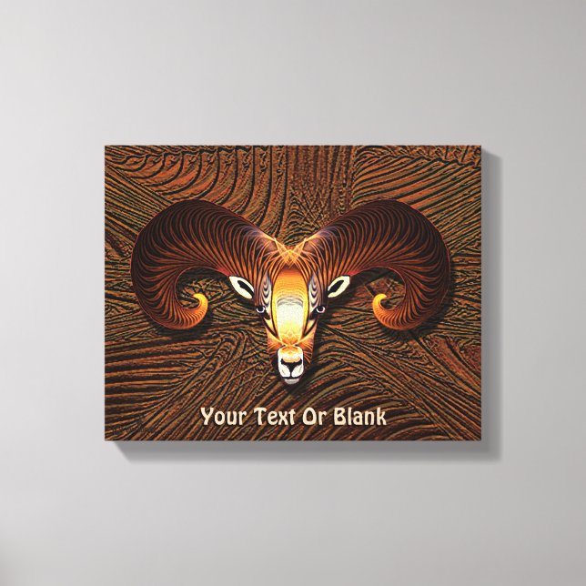 Akedah - Fractal Ram's Head Canvas Print (Front)