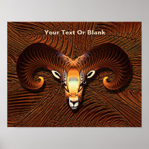 Akedah - Fractal Ram's Head Poster