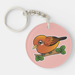 Akepa Hawaii Forest Bird  Keychain