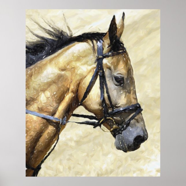 Akhal-Teke Horse Portrait Poster Imprimer (Devant)