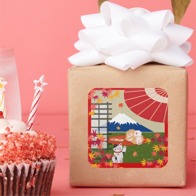 AKI - Chow stickers- choose size Square Sticker (Party)