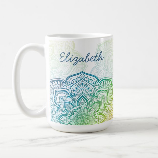 Aki Mandala 15 oz. Personalized Mug (Gauche)