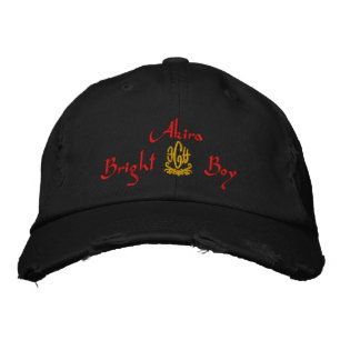 Akira Name With English Meaning Black Embroidered Hat