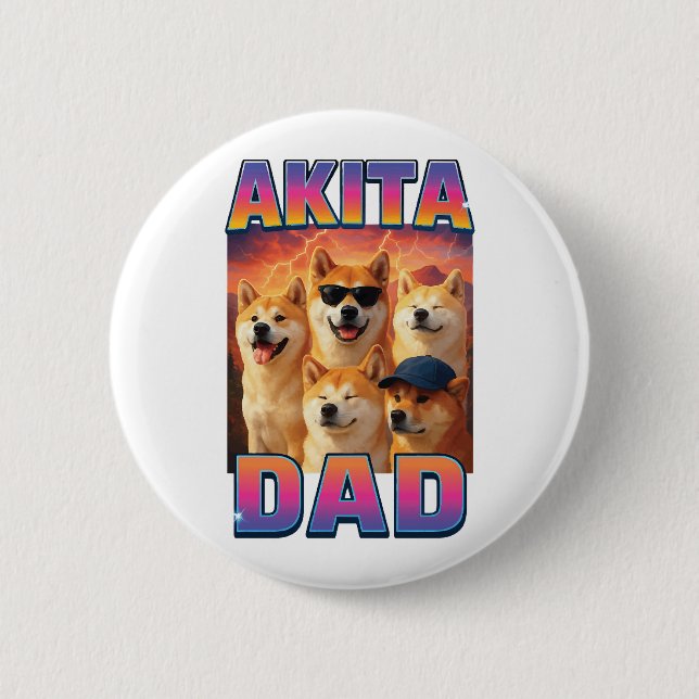 Akita 2 Inch Round Button (Front)