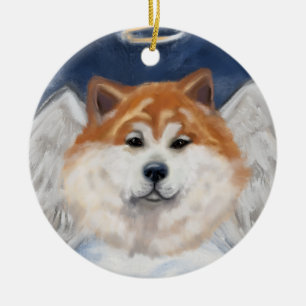 Akita Angel Ceramic Ornament