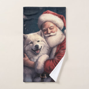 Akita avec Noël du Père Noël