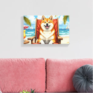 Akita Beach Relaxation Scene Canvas Print