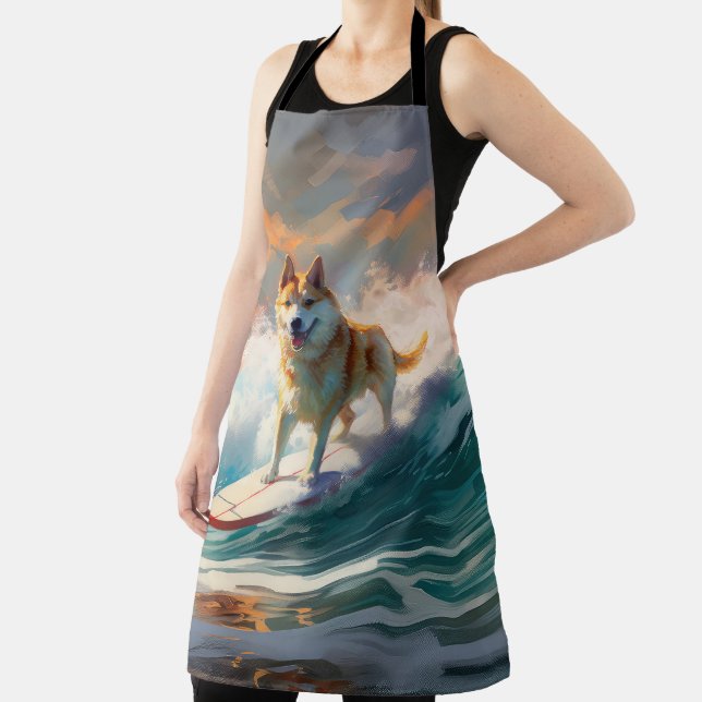 Akita Beach Surfing Painting Apron (Insitu)