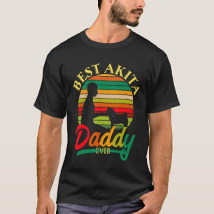 Akita Best Akita Daddy Ever Retro Vintage T-Shirt