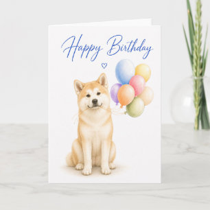 Akita Birthday Card