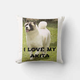 akita black mask white markings full love w pic.pn throw pillow