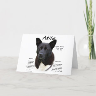Akita (blk) History Design Holiday Card