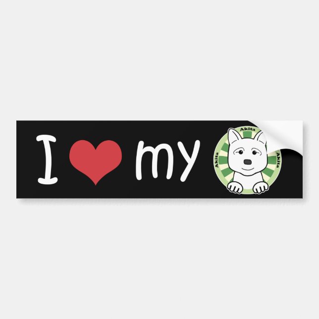 Akita Bumper Sticker (Front)
