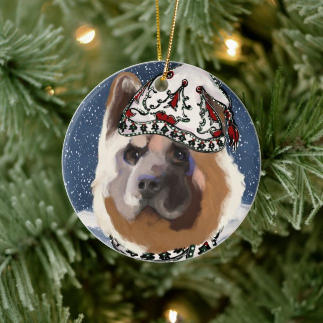 Akita     ceramic ornament (Tree)