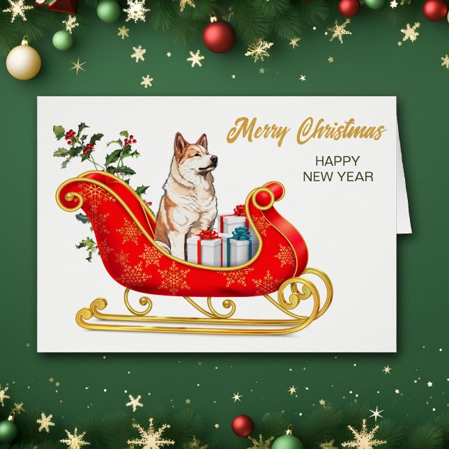 Akita Chien carte de traîneau de Noël (Créateur téléchargé)