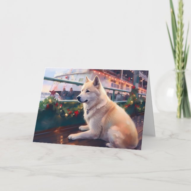 Akita Christmas Cruise: Pawsome Holiday Delight Card (Front)