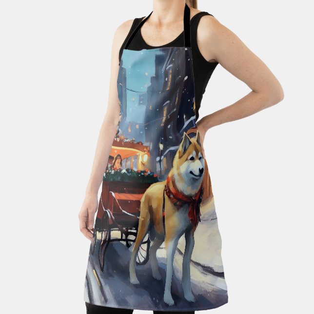 Akita Christmas Festive Season Apron (Insitu)