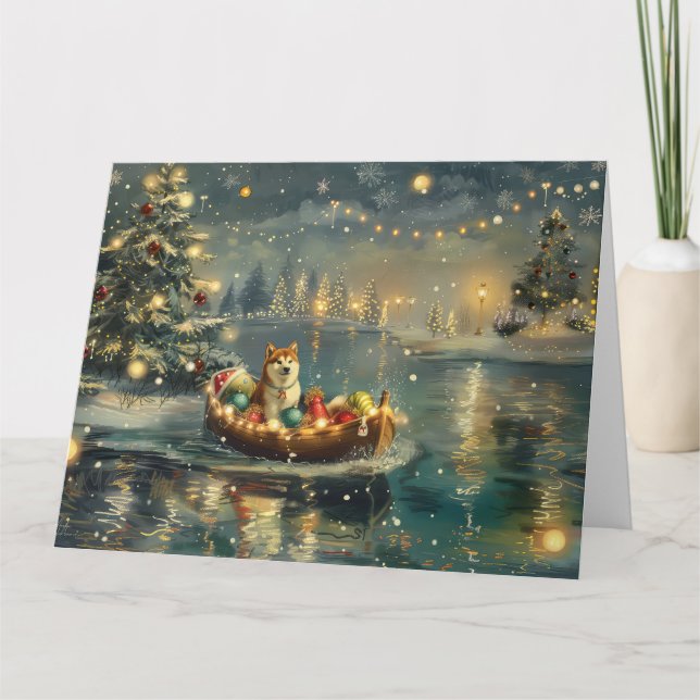Akita Christmas Festive Voyage Card (Front)
