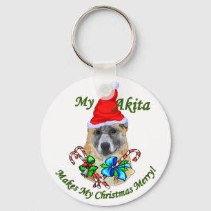 Akita Christmas Gifts Keychain