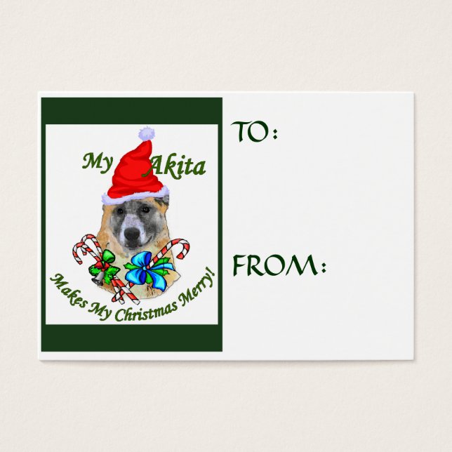 Akita Christmas Gifts Name Tags (Front)