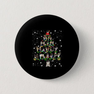 Akita Christmas Tree Covered By Flashli 2 Inch Round Button