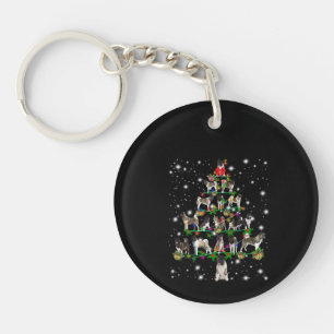 Akita Christmas Tree Covered By Flashli Keychain