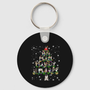 Akita Christmas Tree Covered By Flashli Keychain