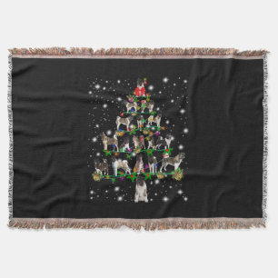Akita Christmas Tree Covered By Flashli Throw Blanket