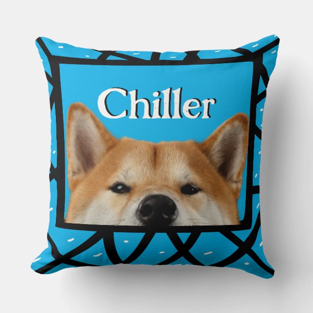 Akita customised photo frame  throw pillow (Front)