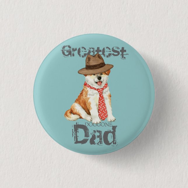 Akita Dad 1 Inch Round Button (Front)