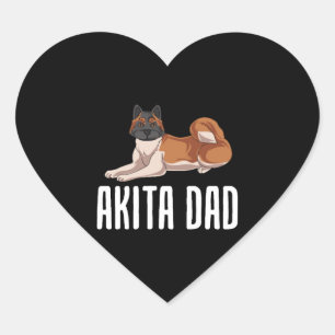 Akita Dad Heart Sticker