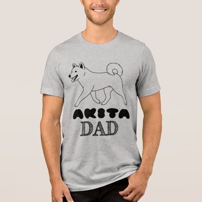  Akita Dad T-Shirt. Tri-Blend Shirt (Front)