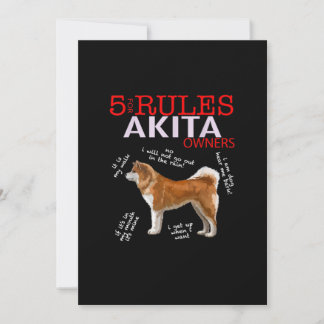 Akita Dog | 5 Rules Akita Dog Owner Thank You Card