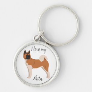 Akita Dog. American Akita dog Keychain