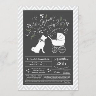 Akita Dog Baby Shower Gender Neutral Invitation