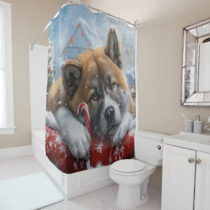 Akita Dog Christmas Festive