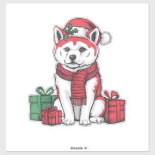 Akita Dog Christmas Outfits Santa Hat Dog Xmas 