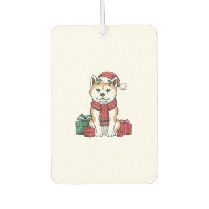 Akita Dog Christmas Parties Holiday Santa Dog Xmas Air Freshener