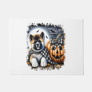 Akita Dog Halloween Square Doormat
